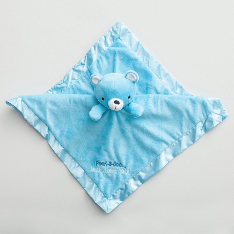 嬰幼兒小巾．男 - 耶穌愛你 (Plush Boy Baby Blanket)