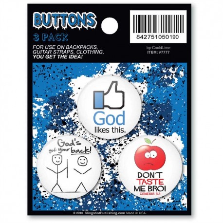 鈕扣別針組 - 神按讚/神挺你/嘗都別嘗 (Set of Buttons - God Likes/Got Back/Don't Taste)